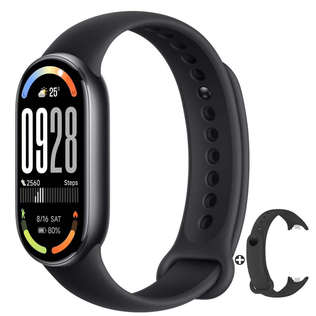 Xiaomi Smart Band 10 - Autonomie jusqu'à 21 Jours, écran 1,72", AMOLED avec taux de rafraîchissement de 60 Hz, Sommeil, Stress, SpO2, Moniteur de fréquence Cardiaque, 5 ATM, Mi Fitness, Noir