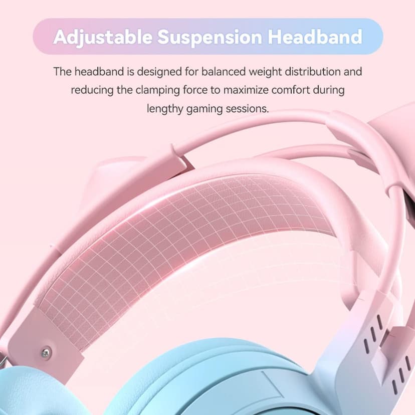 RGB Cat Ear Headphones,Bluetooth 5.3 Stereo Gaming Headset Over Ear Wireless Earphones with 50MM Driver/Detachable Mic/Elk Ears for Kids Adults - 7