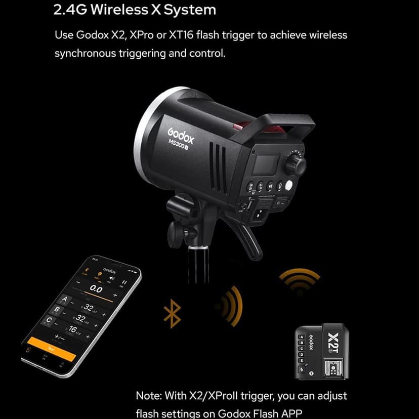 Godox MS300-V 300W Studio Flash with Upgraded LED Modeling Lamp, 2.4G Wireless X System, Bowens Mount - Ideal for Fashion, Advertising, and Studio Photography - 3
