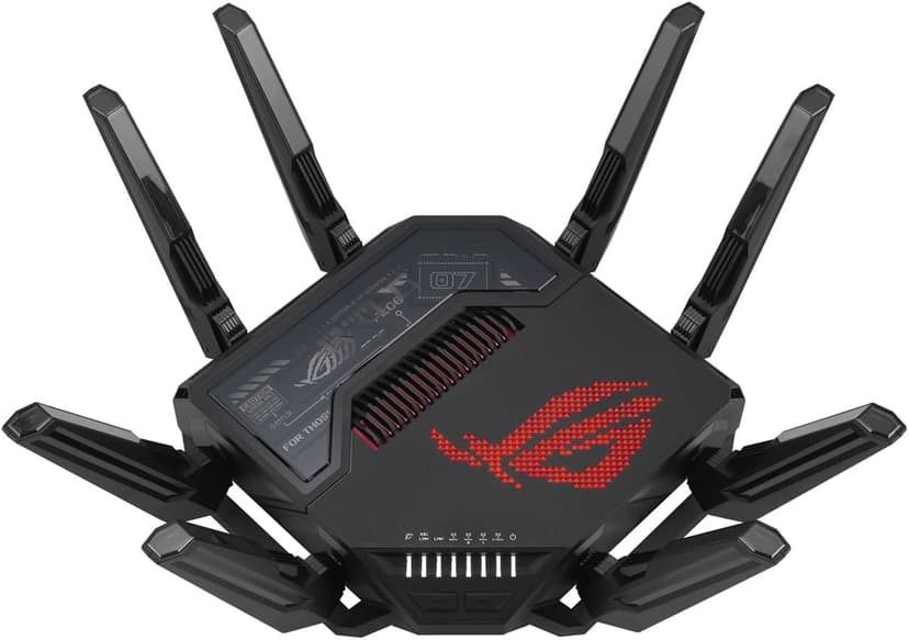 ASUS ROG Rapture GT-BE98 Quad-band WiFi 7 AiMesh Extendable Gaming Router, 25Gbps, 320MHz, 4K-QAM, Dual 10G Ports, Quad 2.5G Ports, Subscription-free Network Security, VPNs, 4G LTE/5G Mobile Tethering - 1