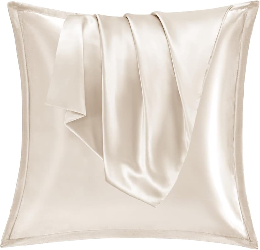 Vielit 2 Pack Satin Pillowcase for Hair and Skin,Soft as Silk Pillowcases for Hair and Skin,Easier Care than Silk Pillow Case Beige Pillowcases for 65x65cm Pillow Envelope - 1