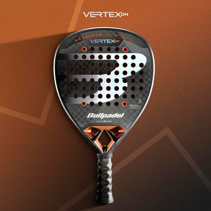 Bullpadel Vertex 04 25 Unstrung 370G Padel Racket Padel Racket Dark Grey - Orange - 4