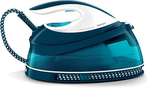 Philips PerfectCare Compact Plus steam generator - 2400W, 400 g, 6.5 bar pressure, OptimalTEMP Technology, 1.5 L tank, Blue/White (GC7844/20)