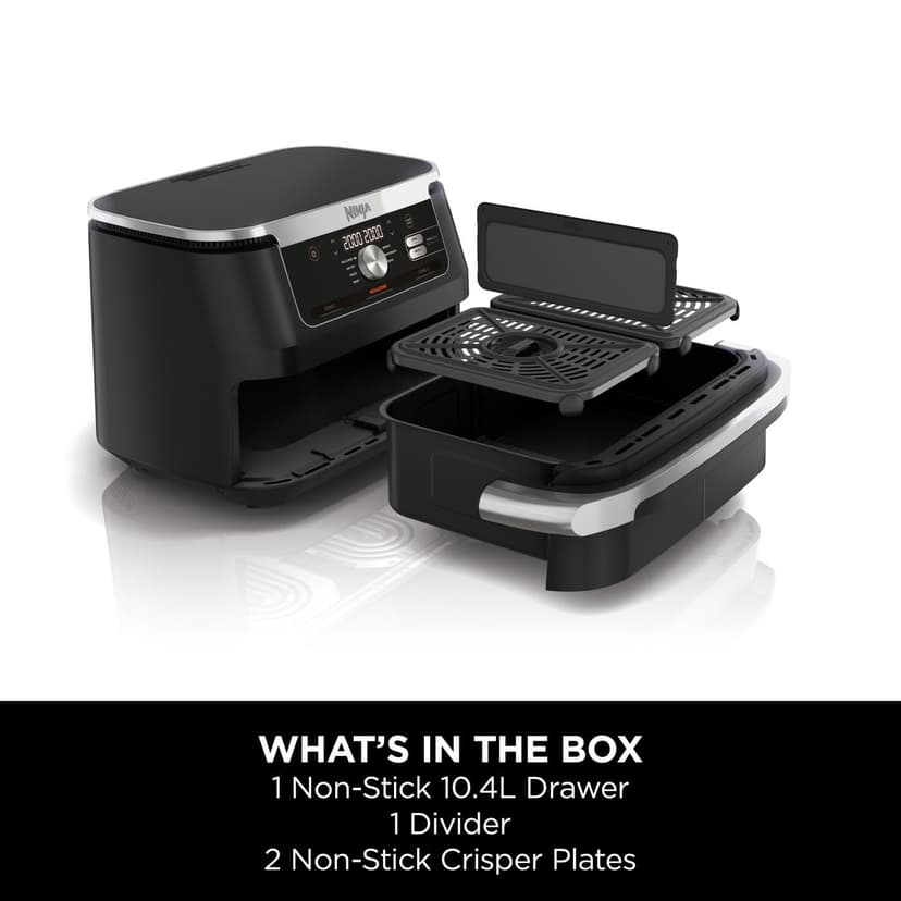 Ninja Foodi FlexDrawer Air Fryer, Dual Zone with Removable Divider, Large 10.4L Drawer, 7-in-1, Air-Fryer Uses No Oil, Air Fry, Roast, Bake, Max Crisp, Non-Stick Dishwasher Safe Parts, Black AF500UK - 2
