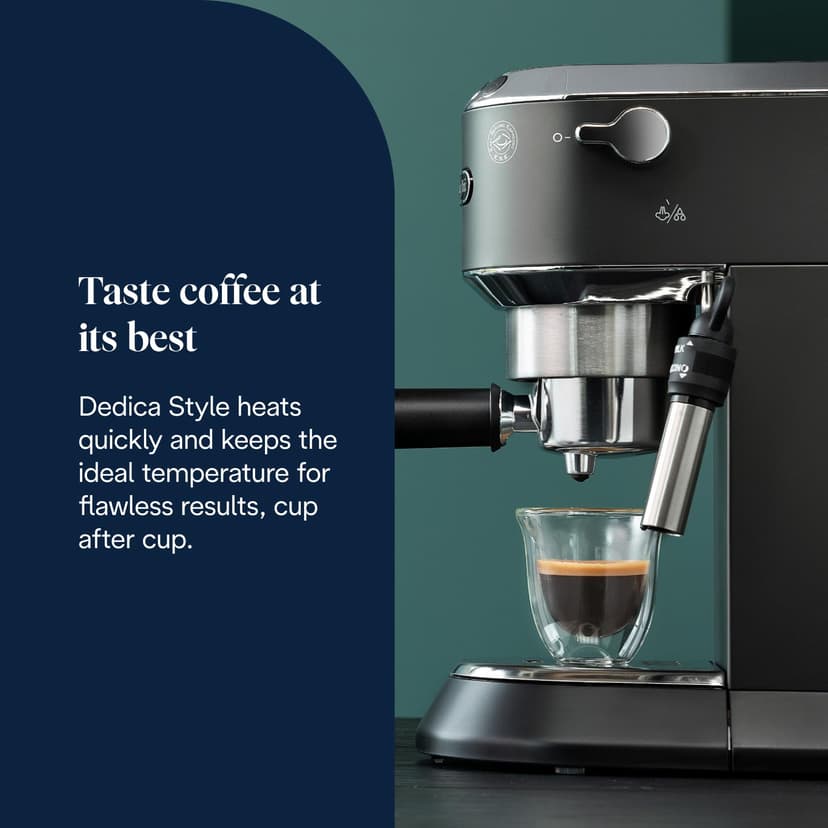 De'Longhi Dedica Style, Traditional Barista Pump Espresso Machine, Coffee and Cappuccino Maker, EC685BK, Black - 3