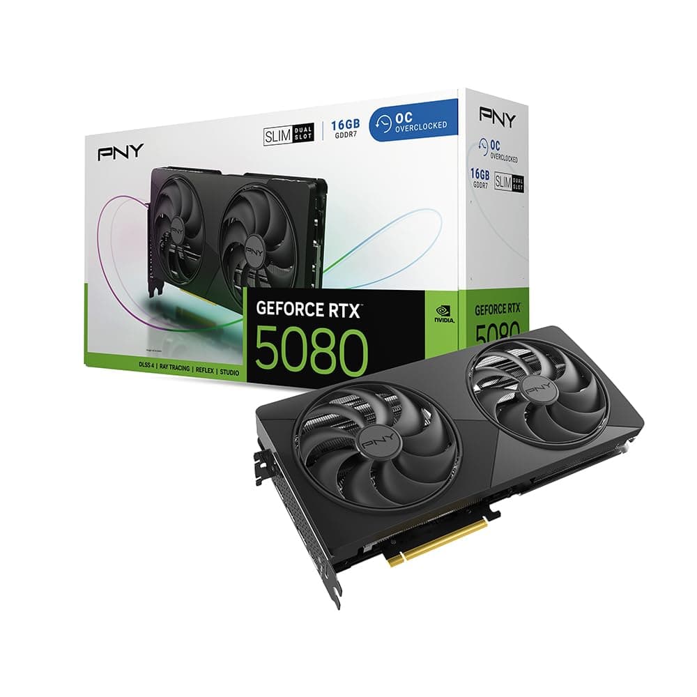 PNY Carte Graphique GeForce RTX™ 5080 16GB Slim OC Double…