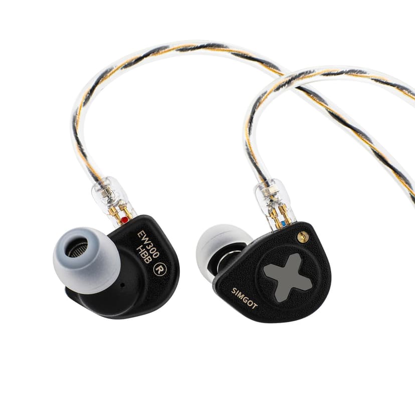 Linsoul SIMGOT EW300 1DD+1Planar+1PZT Hybrid Driver In Ear Monitor, Wired Earbuds IEM, Gaming Earbuds with Detachable Nozzles, Silver-Plated OFC IEM Cable (HBB Edition) - 1