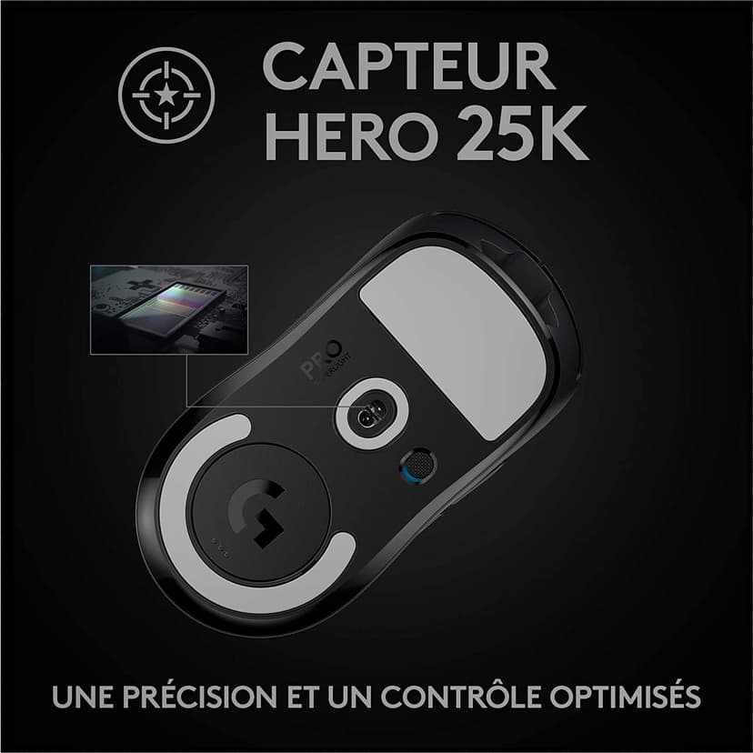 Logitech G PRO X SUPERLIGHT Wireless Gaming Mouse,Rechargeable, PC/Mac, (German Packaging) - Black - 5