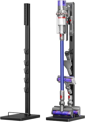 pickpiff Support pour aspirateur Dyson sur pied, compatible V15 V12 V11 V10 V8 V7 V6 / DC58 DC59 DC62 DC74 – rangement pour accessoires, gain de place, installation facile