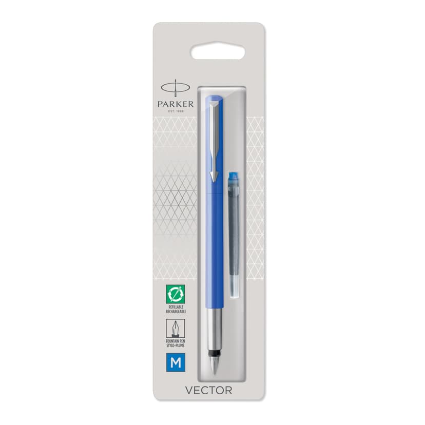 Parker Vector stylo plume | Bleu | pointe fine | encre bleue | emballage blister - 1