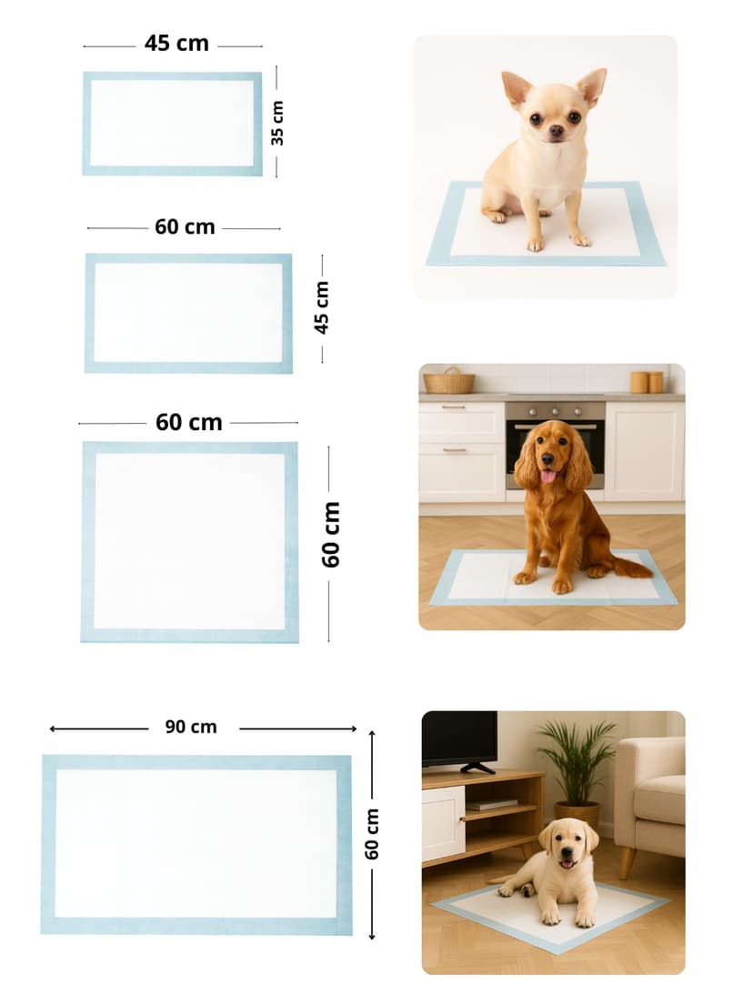 Pack of 100 Training Pads for Dogs 45 x 60 cm Dog Toilet Incontinence Bed Pad 6-Layer Design Dog Accessories Quick Drying Puppies Elderly Dogs Absorbent Changing Mat - 3