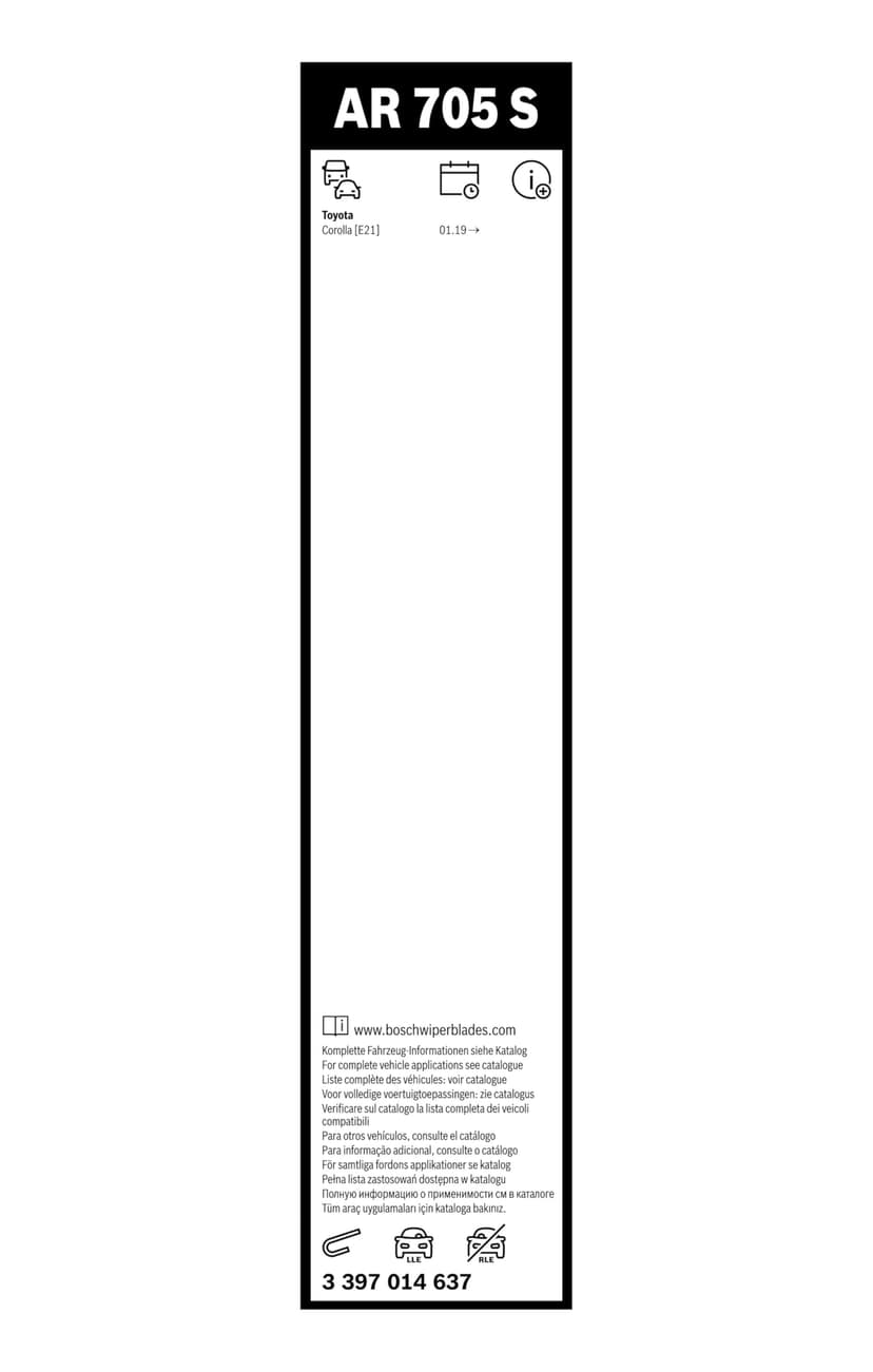 Bosch Balais d'Essuie-Glace Plats Aerotwin AR705S, Longueur: 700mm/340mm − 1 Paire de Balais avant - 3