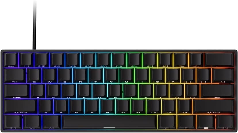 MONSGEEK FUN60 Pro Rapid Trigger Gaming Keyboard, 16K Scan Rate SP Magnetic Switch HE Keyboard Wired keyboard 60% Black Shine-Through (Glare Magnetic Switch) - 1