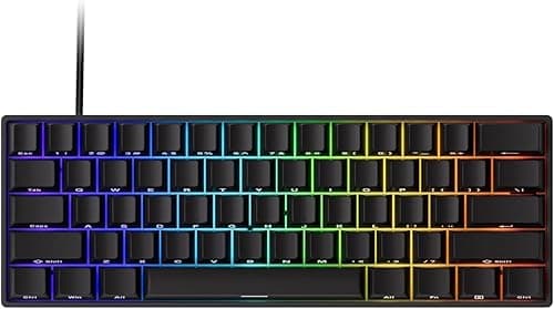 MONSGEEK FUN60 Pro Rapid Trigger Gaming Keyboard, 16K Scan Rate SP Magnetic Switch HE Keyboard Wired keyboard 60% Black Shine-Through (Glare Magnetic Switch)
