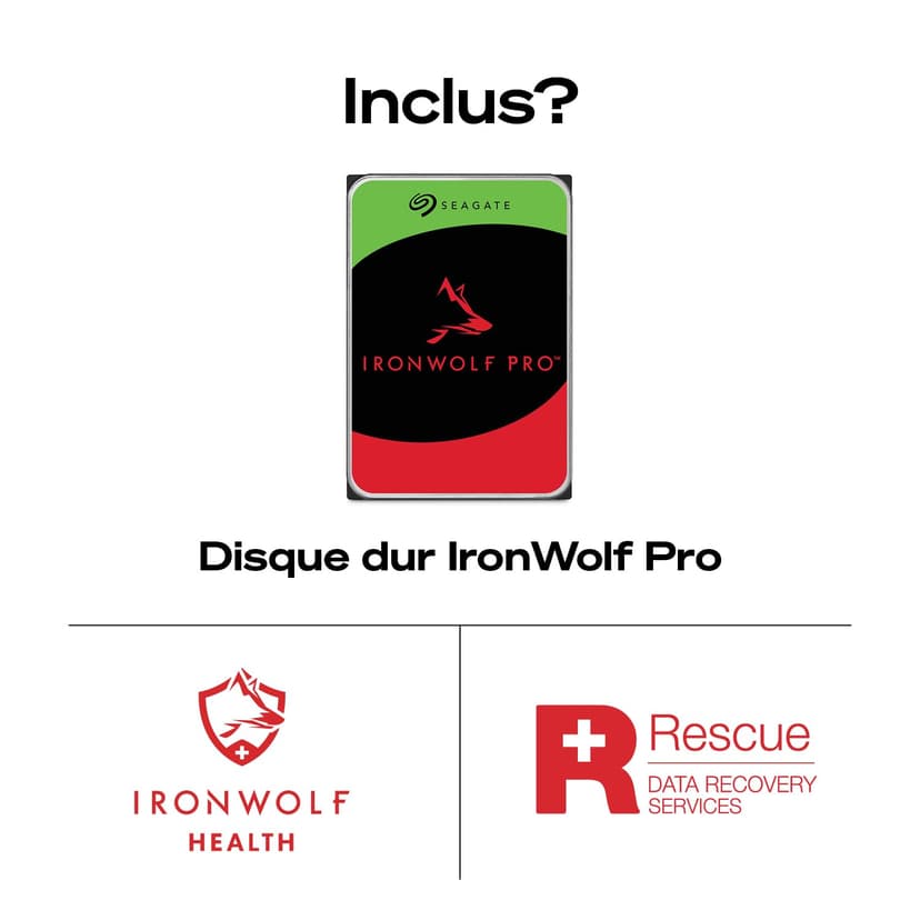Seagate IronWolf Pro 28TB, NAS internal hard drive, 3.5", 7200 U/Min, CMR, 512 MB Cache, SATA 6 GB/S, Data Rescue Service (ST28000NTZ00) - 3