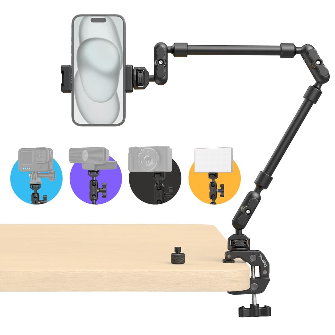 SMALLRIG 22" Magic Arm w Clamp, Flexible Desk Camera Moun…