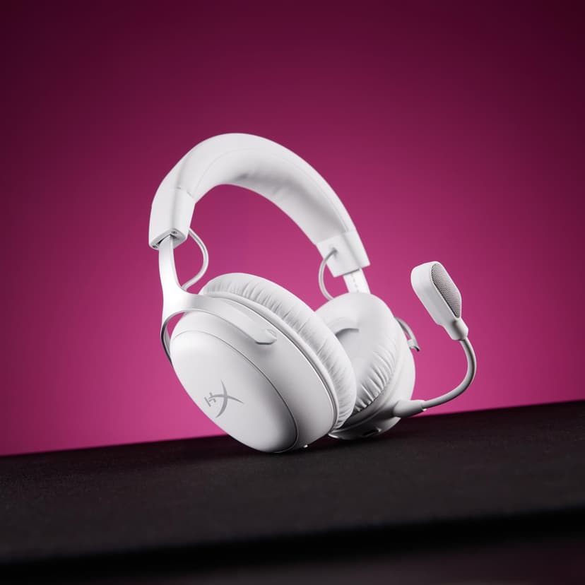 HyperX Cloud III S, Casque Gaming sans Fil, Bluetooth/2,4 GHz, PC/PS5/Xbox, jusqu'à 200h de Batterie, transducteurs 53 mm, DTS, Micro 10 mm, Blanc - 2