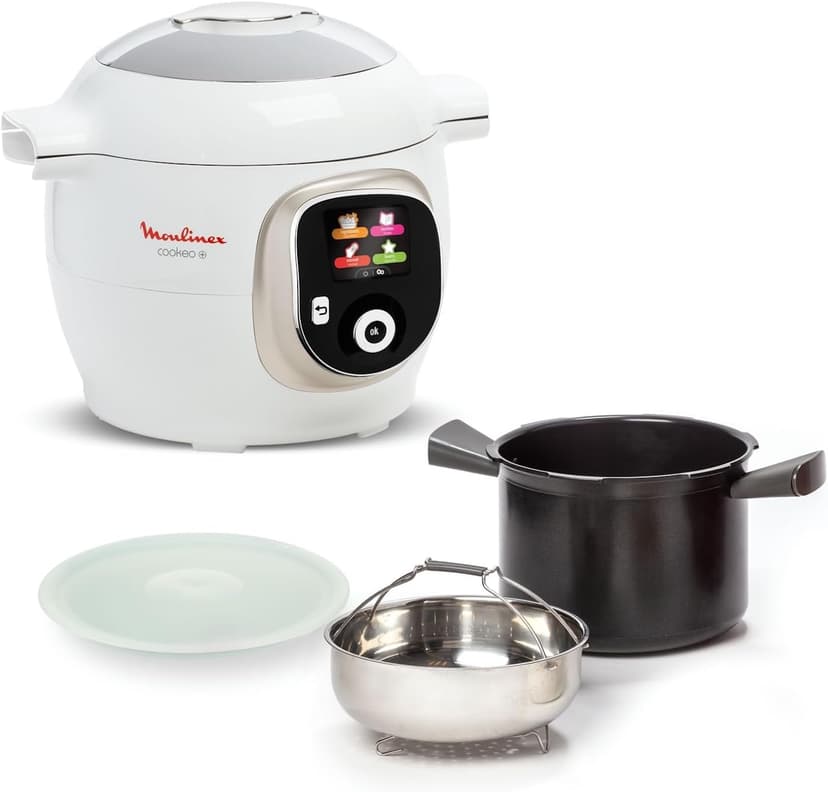 Moulinex Cookeo Smart Multicooker, 6L, Pressure, Intuitive Screen, Guided Cooking, Storage Lid, App, 150 Recipes, White - 1