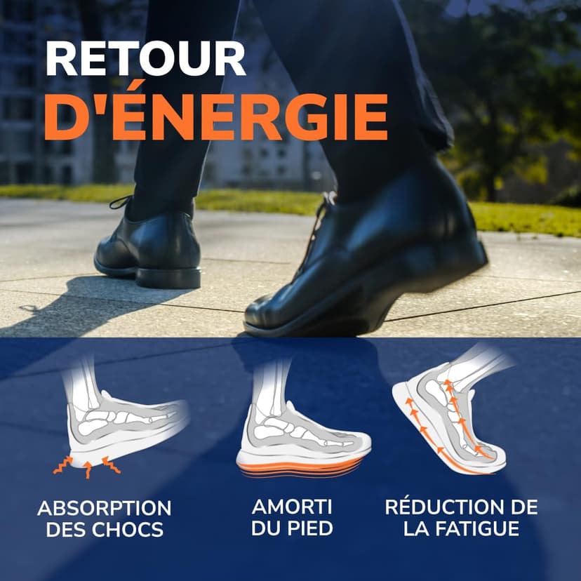 Dr. Scholl’s Semelles Orthopédiques Advanced Hommes Femmes, Pour Chaussures de Travail et Bottes, Soulagent la Fasciite Plantaire, Soutiennent voûte et pieds plats, jusqu’à 150kg, 38-39 - 4