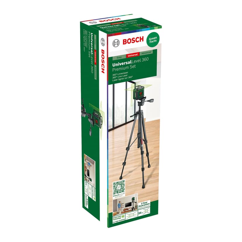 Bosch Cross line Laser UniversalLevel 360 with Premium Tripod + Universal clamp MM 3 (Vertical + Horizontal Laser Lines incl. 360° for Alignment Throughout the Entire Room, in Cardboard Box) - 2