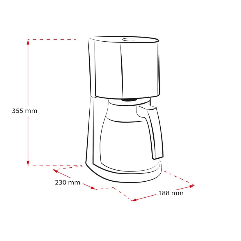Melitta Enjoy Top Therm, 1017-08, Coffee Machine with Insulated Stainless Steel Jug, Aroma Selector, Black/Brushed Steel - 2