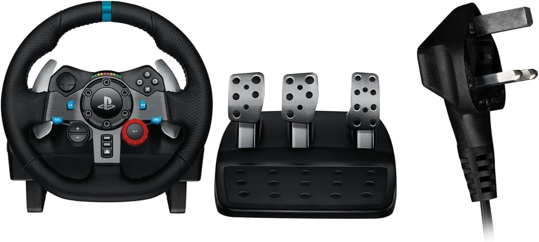 Logitech G G29 Driving Force Racing Wheel and Floor Pedals, Enchufe británico - Negro