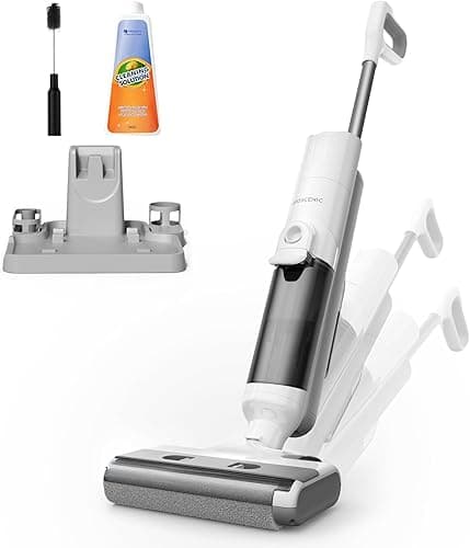 Proscenic F10 Ultra Aspirateur Laveur sans Fil,60 Mins Aspirateur Balai sans Fil Sec et Humide,Léger Aspirateur Eau et Poussière,Laveur de Sol,Autonettoyant,1.3L,Nettoyage des Angles,Bords,Sols Durs