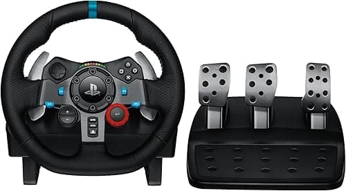 Logitech G G29 Driving Force Racing Wheel and Floor Pedals, Real Force Feedback, Stainless Steel Paddle Shifters, Steering Wheel Cover for PS5, PS4, PC, Mac - Black