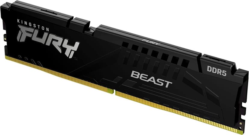 Kingston FURY Beast Black DDR5 16GB 6000MT/s CL30 DIMM Desktop Gaming Memory Single Module AMD EXPO and Intel XMP - KF560C30BBE-16 - 1