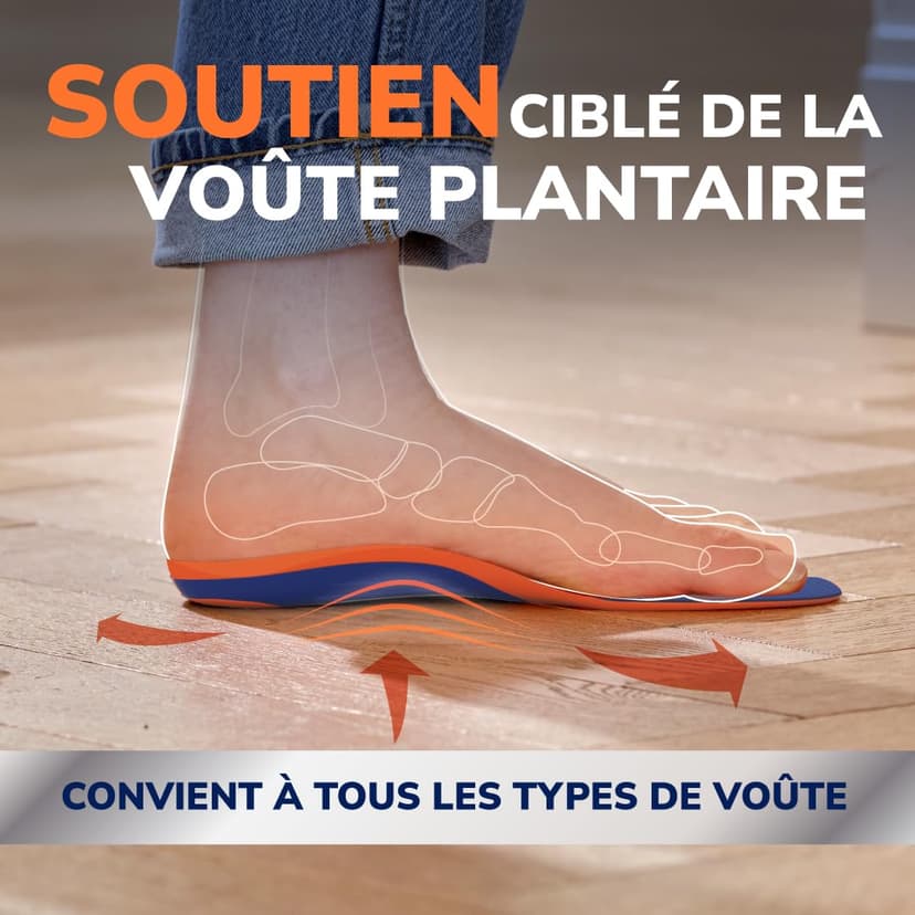Dr. Scholl’s Semelles Orthopédiques Advanced Hommes Femmes, Pour Chaussures de Travail et Bottes, Soulagent la Fasciite Plantaire, Soutiennent voûte et pieds plats, jusqu’à 150kg, 38-39 - 7