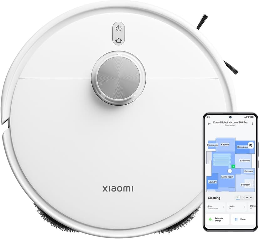Xiaomi Robot Vacuum S40 Pro, Smart Robotic Vacuum and Mop, Auto-Extending Side Brushes, 15000Pa Suction, Hard Floor & Carpet, Remote Control via App - 1