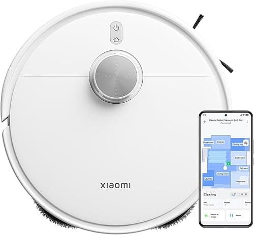 Xiaomi Robot Vacuum S40 Pro, Smart Robotic Vacuum and Mop, Auto-Extending Side Brushes, 15000Pa Suction, Hard Floor & Carpet, Remote Control via App
