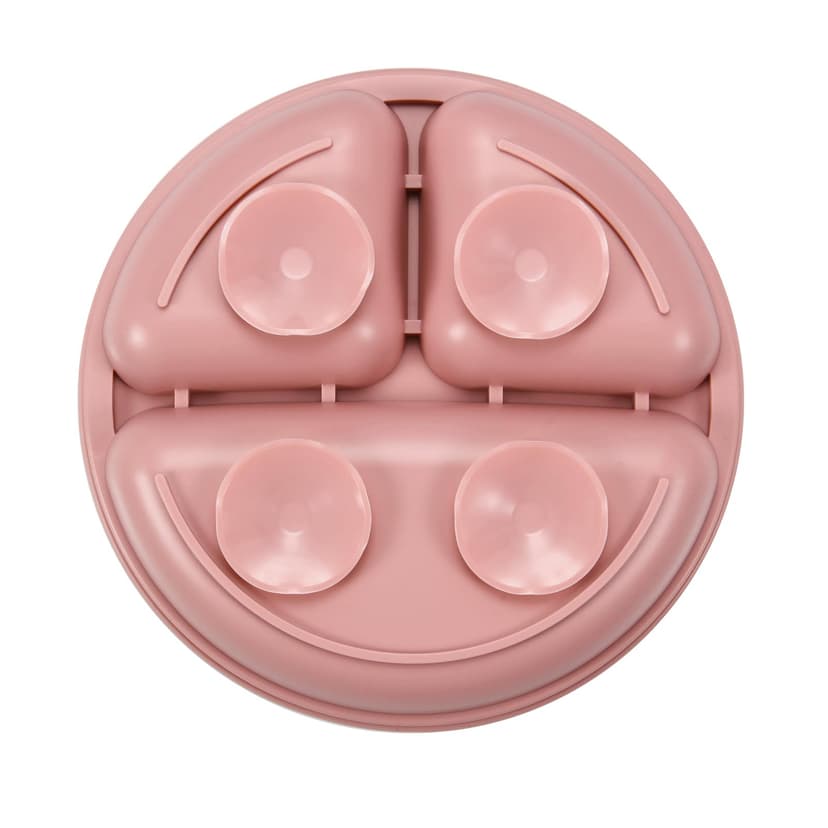 PandaEar 2 Pack Silicone Baby Suction Plates with 2 Spoons 2 Forks for Weaning Girls, Sectioned Divided Baby Weaning Plates, Toddler Dinner Plates Set for Toddlers Kids Childrens, BPA-Free, Pink - 7