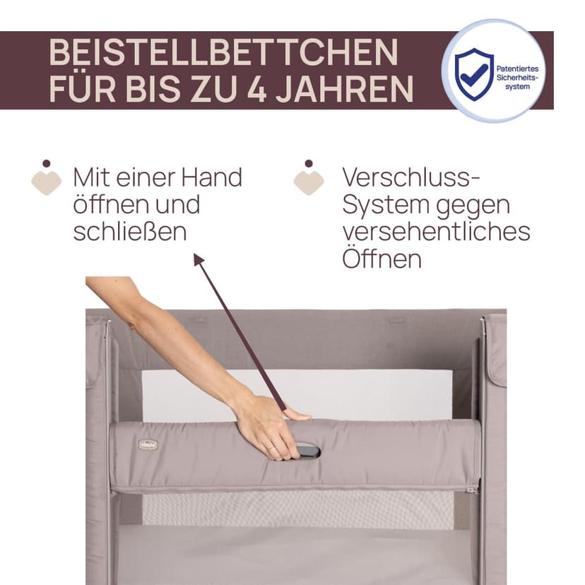 Chicco Next2Me Forever, Lit Bébé 3en1, Jusqu’à 4 Ans (22 Kg), Compatible avec Différents Lits, Berceau Bébé 3en1, Hauteur Réglable, Bonne Circulation de l'Air, 4 Roues, Matelas Inclus - 4