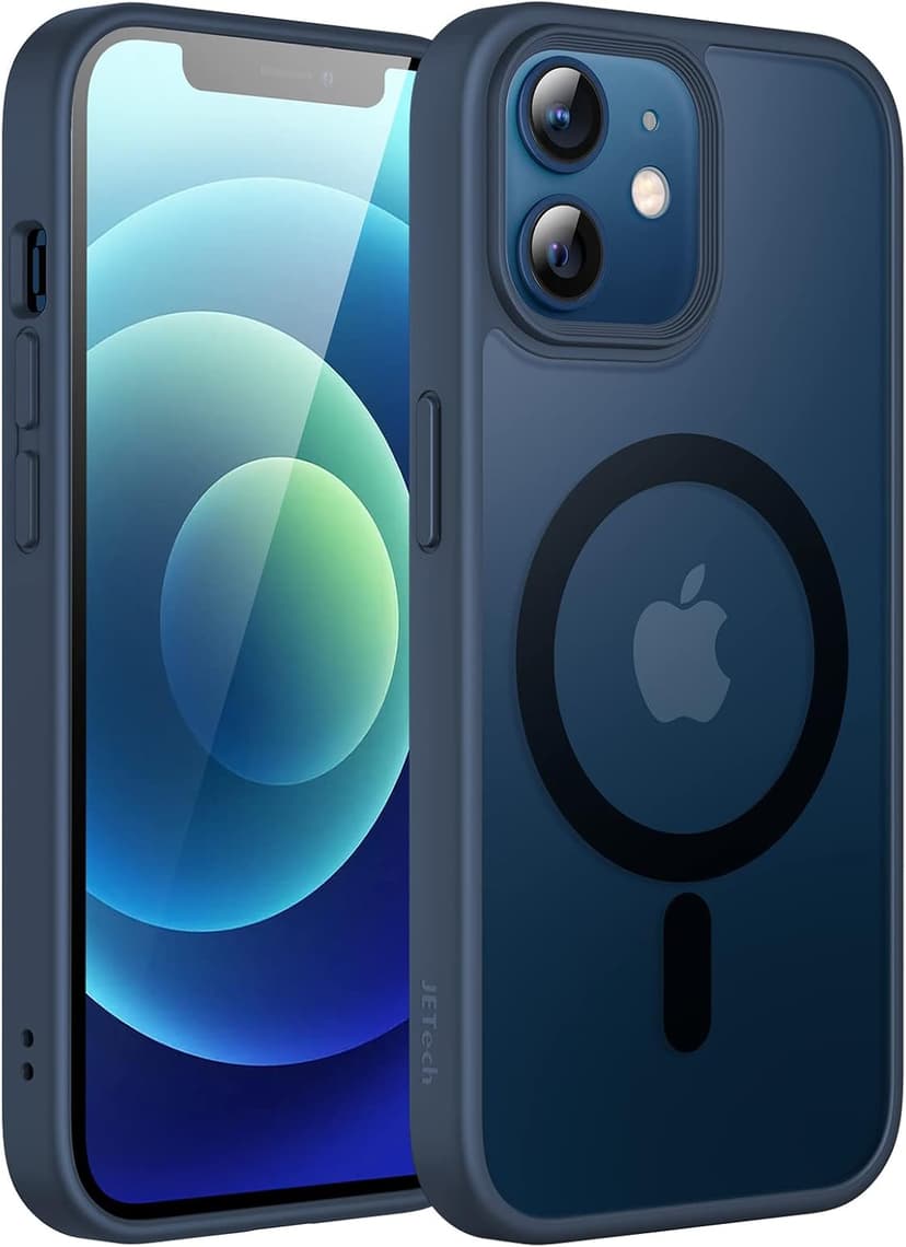 JETech Magnetic Case for iPhone 12/12 Pro 6.1-Inch Compatible with MagSafe, Translucent Matte Back Slim Shockproof Phone Cover (Storm Blue) - 1