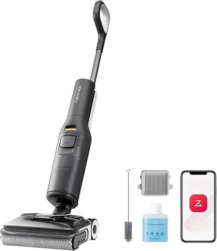 roborock F25 XT Wet Dry Vacuum Cleaner, Cordless Vacuum Mop All in One for Hard Floor, 20000Pa Hardwood Floor Cleaner with Zero Tangle, 194°F Hot Air Flash Drying Electric Mop, 180° Lie Flat, WiFi