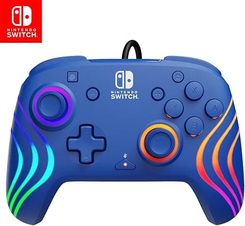 Official Switch Afterglow Wave Wired Controller - Blue