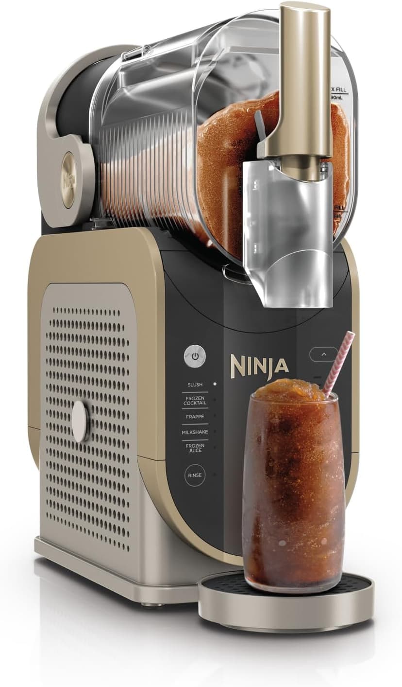 Ninja SLUSHi Frozen Drinks Maker, Make Slush, Frozen Cocktails, Frappé, Milkshakes & Frozen Juice, No Ice or Preparation Needed, WhisperChill Technology, Large Capacity, Stone Gold FS301EUSTGD - 1