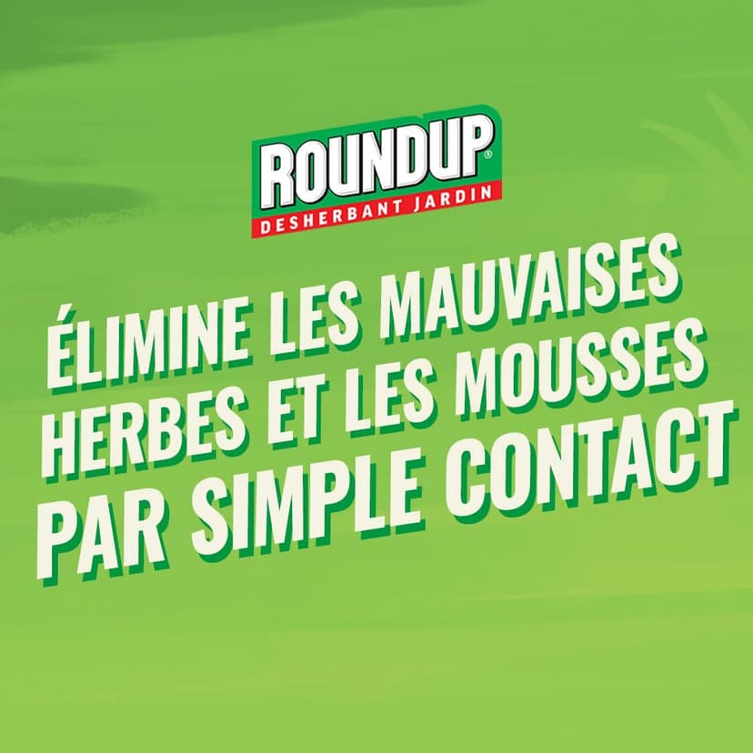 ROUNDUP Désherbant Concentré Cours, Allées & Terrasses – Format Économique 800ml – Action 2-en-1 Mauvaises Herbes & Mousses – Effets dès 1h - 3