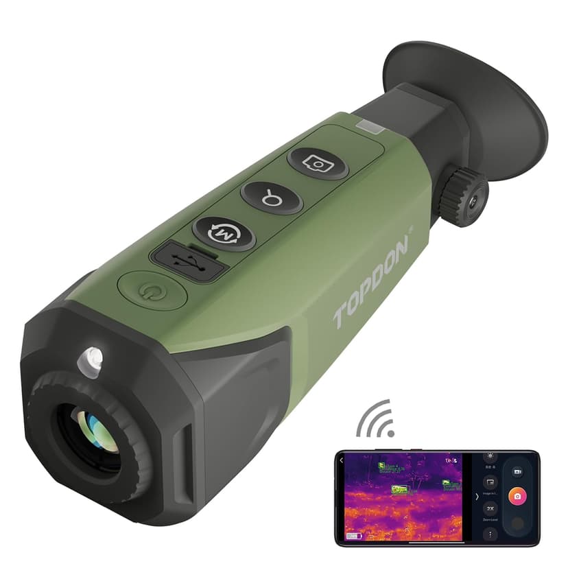 TOPDON TS004 Monoculaire Thermique, 320x240 TISR IR-Résolution 50Hz Camera Thermique pour la Chasse, 11h Autonomie, Objectif 13mm, 410m Portée de Détection, Etanchéité IP67, Zoom Numérique 8X, 32G - 1