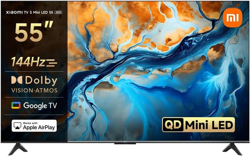 XIAOMI TV S Mini LED 55 Zoll (140 cm), 4K UHD Smart TV, 144Hz (240Hz Game Boost Mode), Dolby Atmos & Vision, HDR10+, Triple Tuner, DVB-C/S/S2/T/T2, Google TV, MEMC, Airplay, Google Assistant - 1