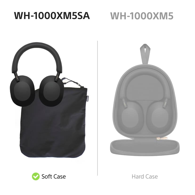 Sony WH-1000XM5SA Special Edition Soft Case Premium Noise Cancelling Wireless Over-Ear Headphones, Bluetooth, Clear Call Quality, Hi-Res Audio, Up to 30hr Battery Life, iOS & Android - Black - 3