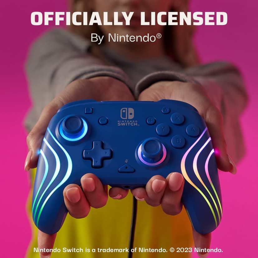 Official Switch Afterglow Wave Wired Controller - Blue - 2