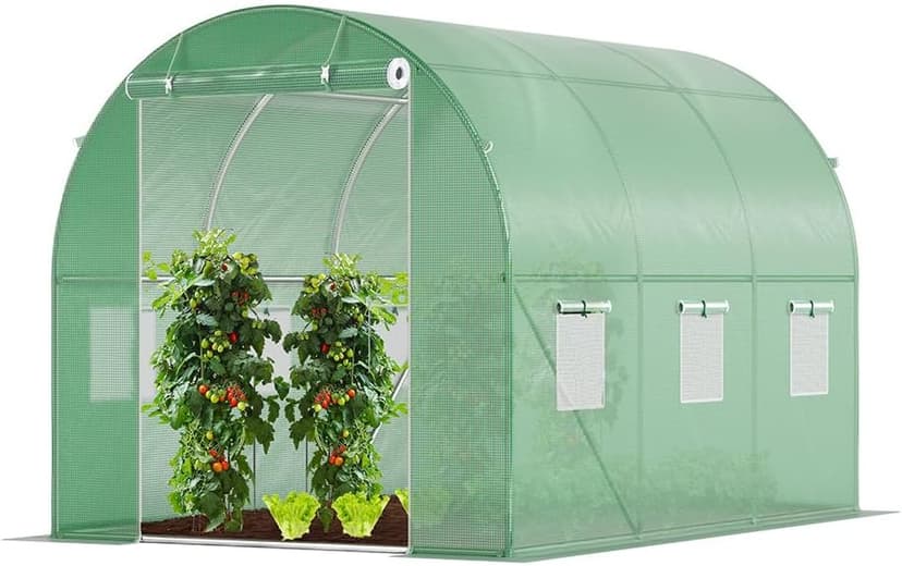 VOUNOT® Polytunnel Greenhouse 3x2x2m 6m² Poly Tunnels Gardening Walk In Pollytunnel Tent with Steel Frame - 1
