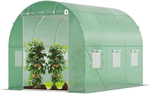 VOUNOT® Polytunnel Greenhouse 3x2x2m 6m² Poly Tunnels Gardening Walk In Pollytunnel Tent with Steel Frame