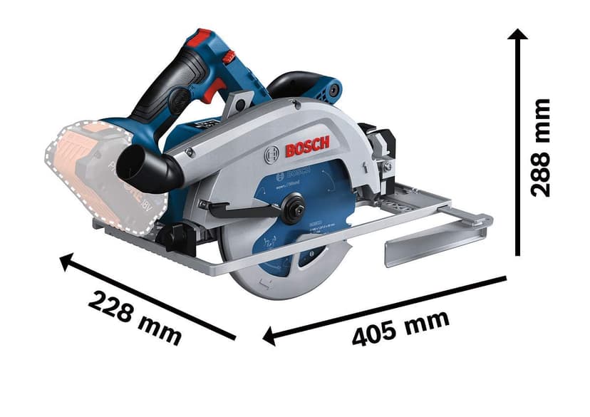 Bosch Professional 18V System BITURBO Cordless Hand-Held Circular Saw GKS 18V-68 GC (2500-5000 min-1 no-Load Speed, Compatible with Guide Rails, Without Battery/Charger, L-BOXX 238) - 4