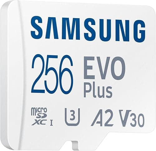 Carte MEMOIRE Samsung 256G Micro SD Evo Plus 2024 avec Adaptateur SD Classe 10 Lecture 160 Mo/s Ecriture 160 Mo/s MB-MC256SA/EU