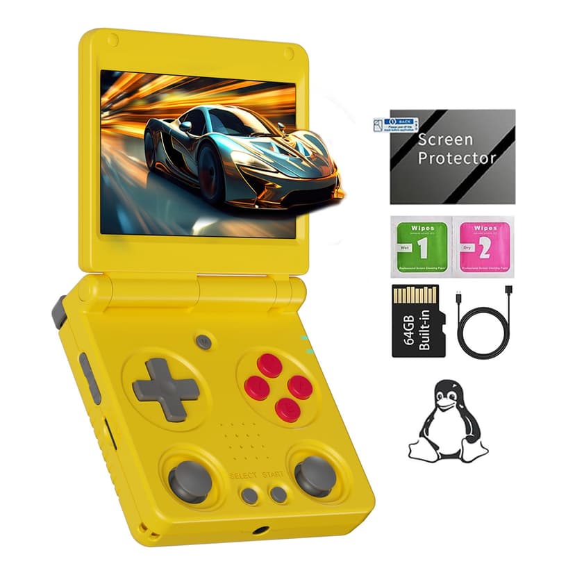 RG34XXSP Retro Handheld Game Console RG34XX SP Retro Gaming Console with 64G Preloaded Games,3300 mAh Battey,3.4 inch Screen Portable Pocket Arcade Support 30+ Simulators 5G WiFi Bluetooth HD Indigo - 1