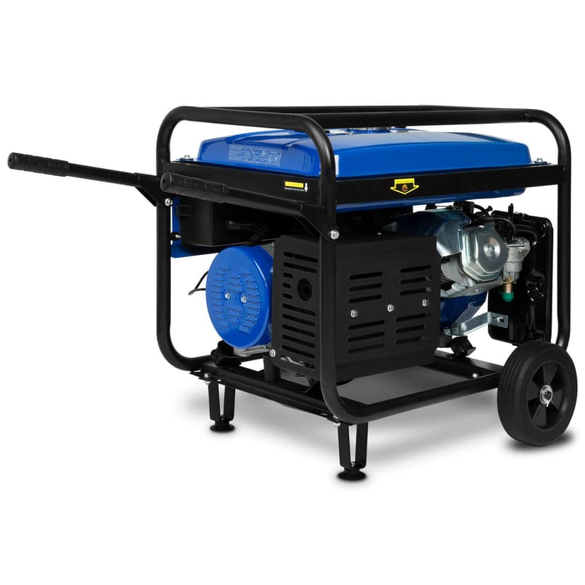 EBERTH 5500 Watt Groupe électrogène Générateur électrique portable moteur à essence 13 CV, 4 temps, 2x 230V, 1x 12V, monophasé, démarrage électrique, régulateur AVR, sécurité niveau d'huile avec roues - 2