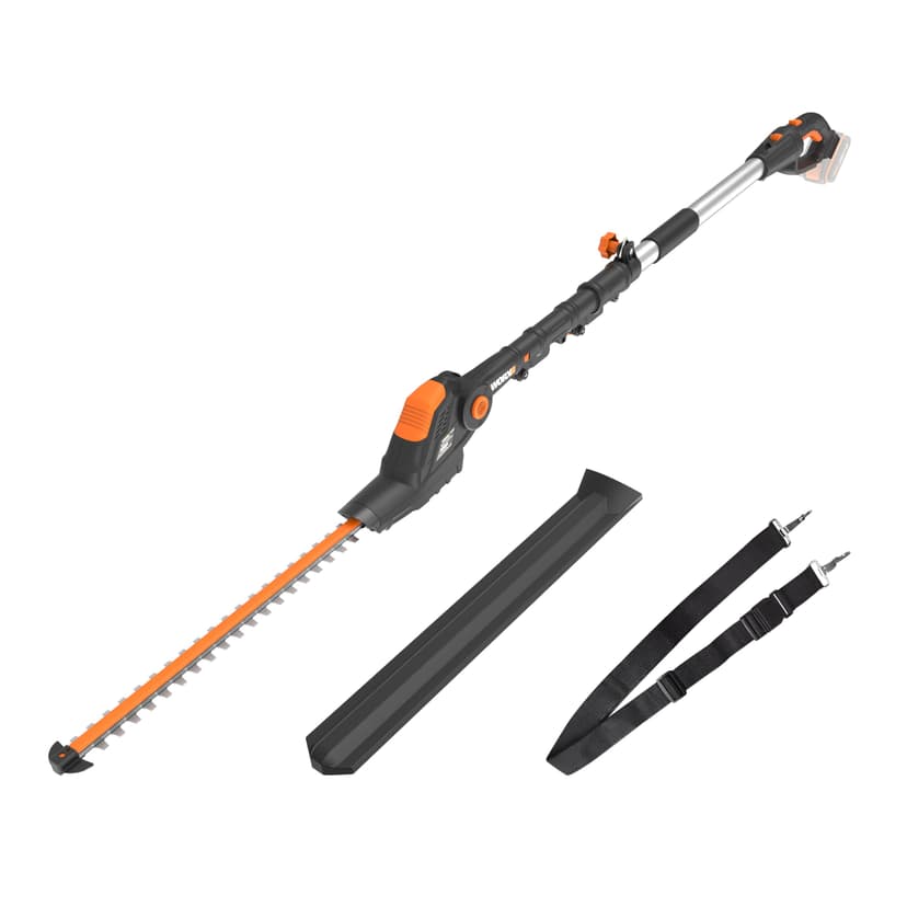 WORX Taille-Haies sans Fil sur perche 20V WG252E.9, Lame de 45 cm, écartement de 16 mm, manche télescopique, Léger et Ergonomique, Poignée Arrière Souple et Rotative, Livré sans Batterie ni Chargeur - 1